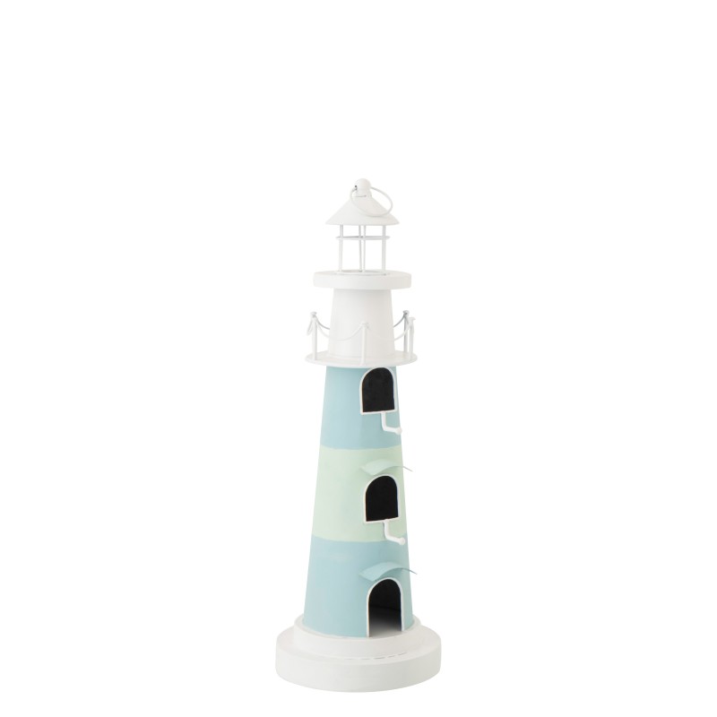 Casetta per uccelli a forma di faro in metallo blu 55x35,5x63 cm Casetta per uccelli a forma di faro in metallo blu 55x35,5x63 cm