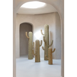 Cactus en herbes naturelles beige 60x22x145 cm