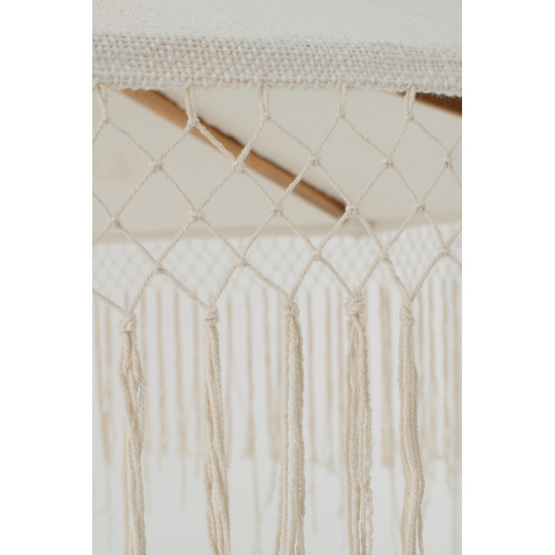 Parasol macramé tissu écru en bois beige 200x200x250 cm Parasol macramé tissu écru en bois beige 200x200x250 cm