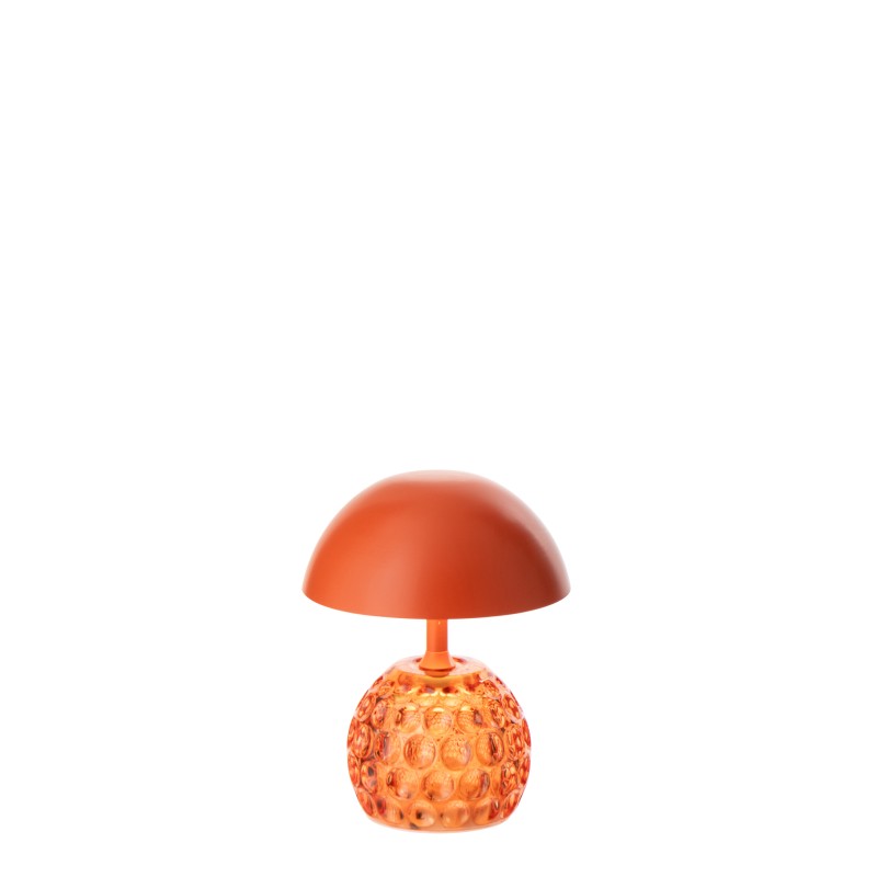 Lampe de table à led champignon en métal orange 13.5x13.5x15.7 cm