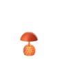 Lampe de table à led champignon en métal orange 13.5x13.5x15.7 cm