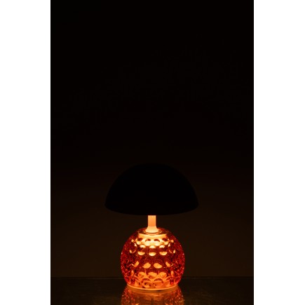 Lampe de table à led champignon en métal orange 13.5x13.5x15.7 cm