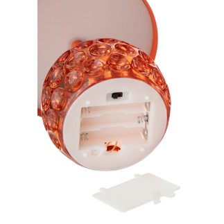 Lampe de table à led champignon en métal orange 13.5x13.5x15.7 cm