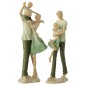 Figurine famille avec enfant en polyrésine vert 18x11.5x39.5 cm