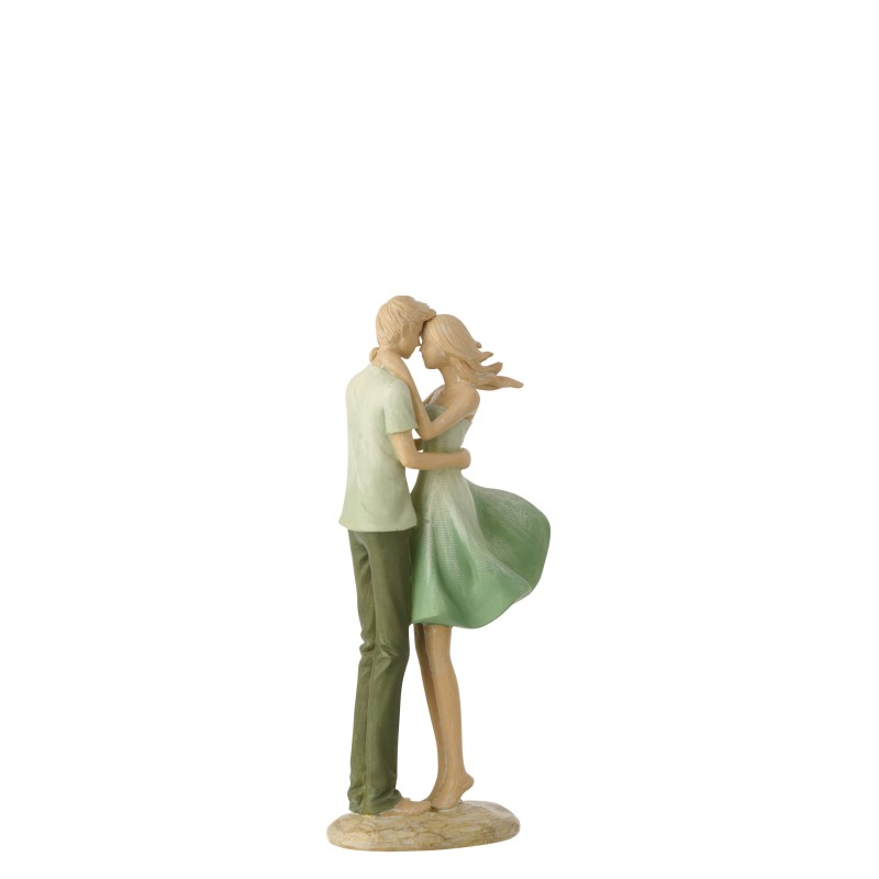Figurine couple en polyrésine vert 11.5x7.5x25 cm Figurine couple en polyrésine vert 11.5x7.5x25 cm