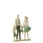 Figurine famille avec enfants polyrésine vert 21x6x25 cm