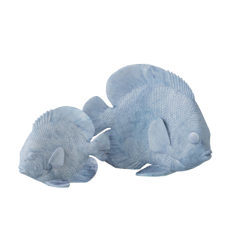 Grand poisson en polyrésine bleu clair 29x12x23 cm
