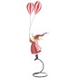 Renne sur socle avec ballons en métal rouges 32x17.5x85 cm Renne sur socle avec ballons en métal rouges 32x17.5x85 cm