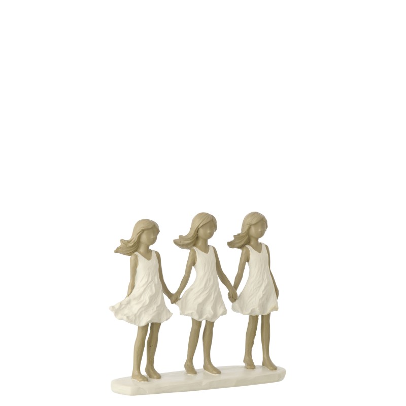 Figurine enfants sœurs en polyrésine blanc 18x5.5x16.5 cm Figurine enfants sœurs en polyrésine blanc 18x5.5x16.5 cm