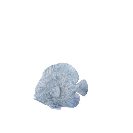 Petit poisson en polyrésine bleu clair 20x9.5x16 cm