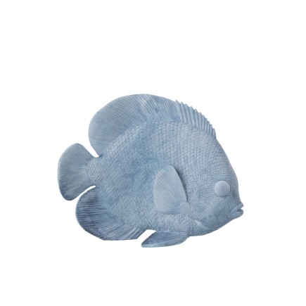 Grand poisson en polyrésine bleu clair 29x12x23 cm