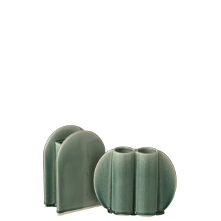 Vaso in porcellana verde scuro 17x9,5x24,5 cm