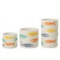 Macetero Peces de cerámica blanca 12,5 x 12,5 x 20 cm Macetero Peces de cerámica blanca 12,5 x 12,5 x 20 cm