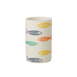 Macetero Peces de cerámica blanca 12,5 x 12,5 x 20 cm