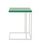 Table d'appoint rectangulaire en fer à carreaux vert 47.5x29.5x60.5 cm