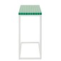 Mesa auxiliar retangular em ferro com quadrados verdes 47,5 x 29,5 x 60,5 cm