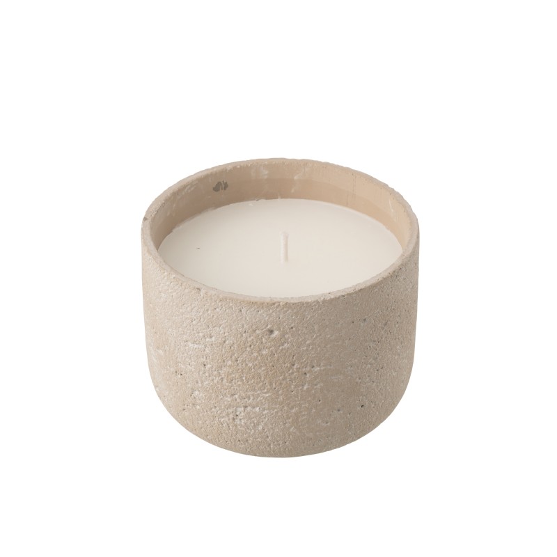 Candela da esterno 47 ore in ceramica beige chiaro 20,5x20,5x16 cm