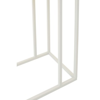 Table d'appoint rectangulaire en fer à carreaux jaune 47.5x29.5x60.5 cm