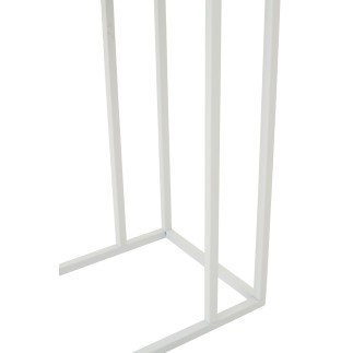 Mesa auxiliar rectangular de hierro con cuadros azules 47,5 x 29,5 x 60,5 cm