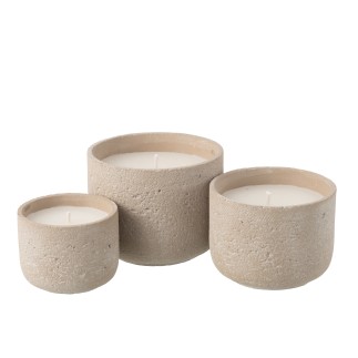 Candela da esterno 47 ore in ceramica beige chiaro 20,5x20,5x16 cm