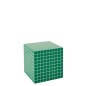 Mesa auxiliar cúbica con diseño de damero en madera verde 34,8 x 34,8 x 35,2 cm Mesa auxiliar cúbica con diseño de damero en madera verde 34,8 x 34,8 x 35,2 cm