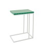Table d'appoint rectangulaire en fer à carreaux vert 47.5x29.5x60.5 cm