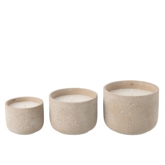 Candela da esterno 47 ore in ceramica beige chiaro 20,5x20,5x16 cm