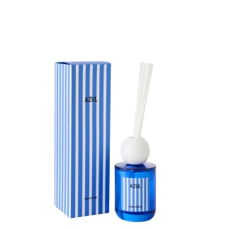 Diffuseur à roseaux « Salt & Waves » dans verre bleu 7.5x7.5x26.5 cm