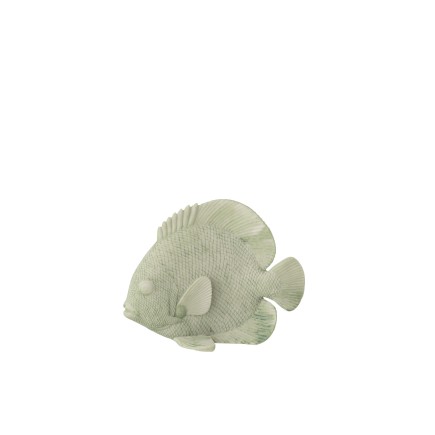 Petit poisson en polyrésine vert menthe 20x9.5x16 cm