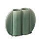 Vase double en porcelaine vert foncé 23x6.5x18.5 cm Vase double en porcelaine vert foncé 23x6.5x18.5 cm