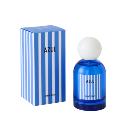 Spray d’ambiance « Salt & Waves » dans verre bleu 6x6x12.5 cm