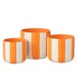 Cache-pot rayé en céramique orange et blanc 11x11x11 cm Cache-pot rayé en céramique orange et blanc 11x11x11 cm