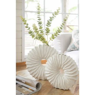 Vase rond en céramique blanche 21x10x29.5 cm