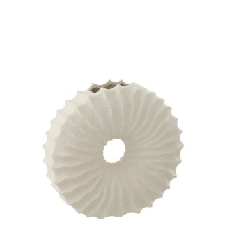 Vase rond en céramique blanche 21x10x29.5 cm