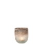 Photophore en verre gris 12.5x12.5x15 cm Photophore en verre gris 12.5x12.5x15 cm