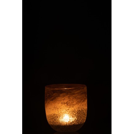 Photophore en verre gris 12.5x12.5x15 cm