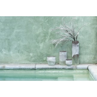 Photophore en verre gris 12.5x12.5x15 cm 