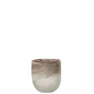 Photophore en verre gris 12.5x12.5x15 cm 