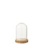 Cloche décorative socle bois beige en verre transparent 11.5x11.5x16cm Cloche décorative socle bois beige en verre transparent 11.5x11.5x16cm