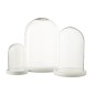 Cloche décorative socle blanc en verre transparent 23x23x29 cm Cloche décorative socle blanc en verre transparent 23x23x29 cm