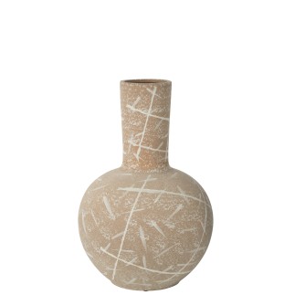 Vase en céramique beige 34x34x52 cm