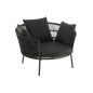 Cadeira em ferro e rattan preto 118x109x79 cm