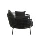 Cadeira em ferro e rattan preto 118x109x79 cm