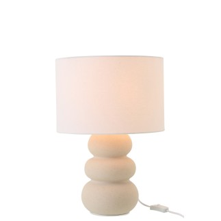 Candeeiro de mesa em cerâmica branco sujo 33x33x48 cm