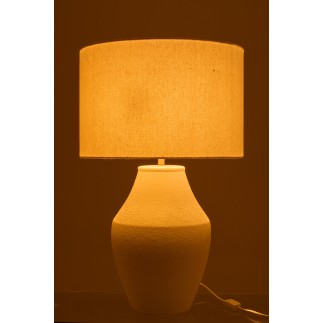 Candeeiro de mesa em cerâmica branca 46x46x72 cm