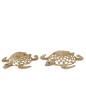 Set di 2 decorazioni murali tartarughe in giunco di mare beige 80x72x15 cm
