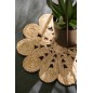 Base para pratos com padrão floral em juta natural bege 20x20x0,5 cm Base para pratos com padrão floral em juta natural bege 20x20x0,5 cm