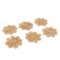 Set de 6 sous-verres fleur en jute beige 12x12x0.5 cm Set de 6 sous-verres fleur en jute beige 12x12x0.5 cm