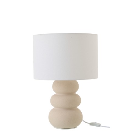 Candeeiro de mesa em cerâmica branco sujo 33x33x48 cm