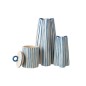 Vaso linea blu in ceramica bianca 44,5x42x55,7 cm Vaso linea blu in ceramica bianca 44,5x42x55,7 cm